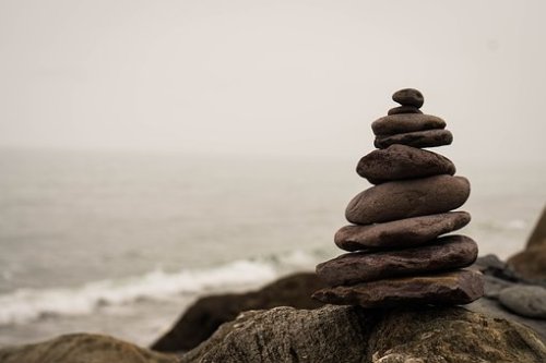Beach Balance Stone Stacked Nature Meditation